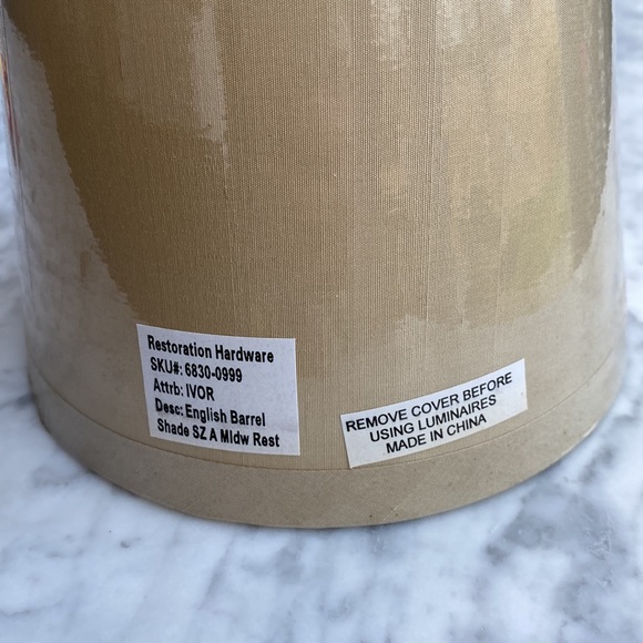 NEW Restoration hardware English Barrel Lampshade in Ivory Size A (4 availablel) - Picture 3 of 5
